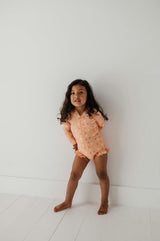Girls One-Piece Ruffle Rash Guard Swimsuit in Cherries