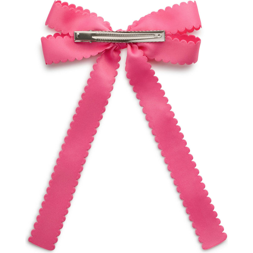 Gumdrop Scalloped Satin Bow Clip