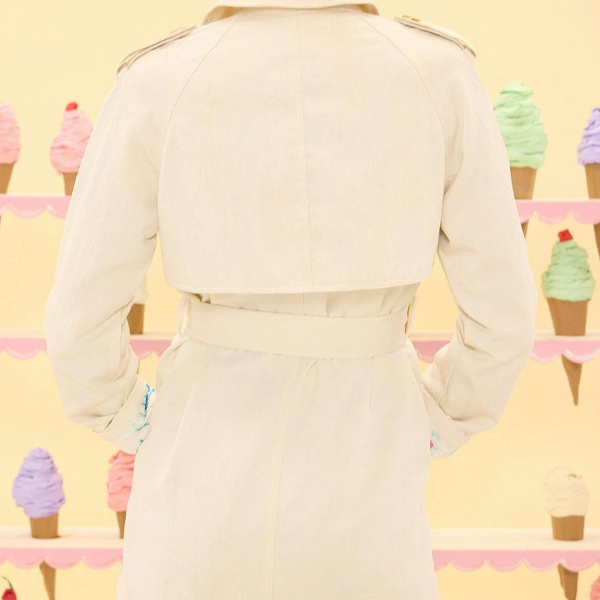Linden Trench Coat in Blue Bouquet