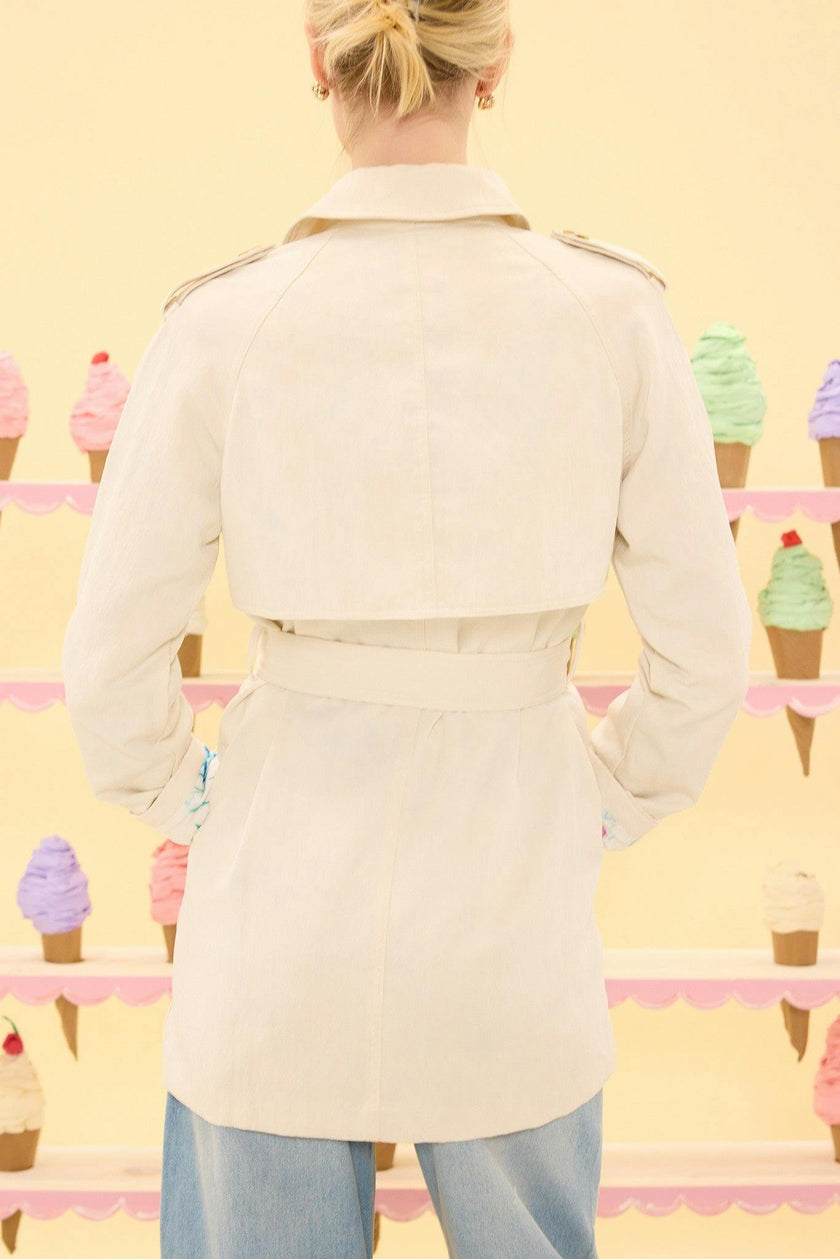 Linden Trench Coat in Blue Bouquet