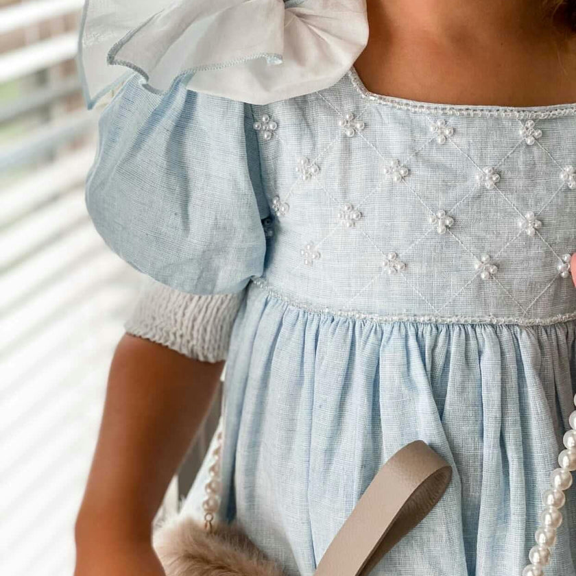 Charlotte Baby Blue Linen Dress