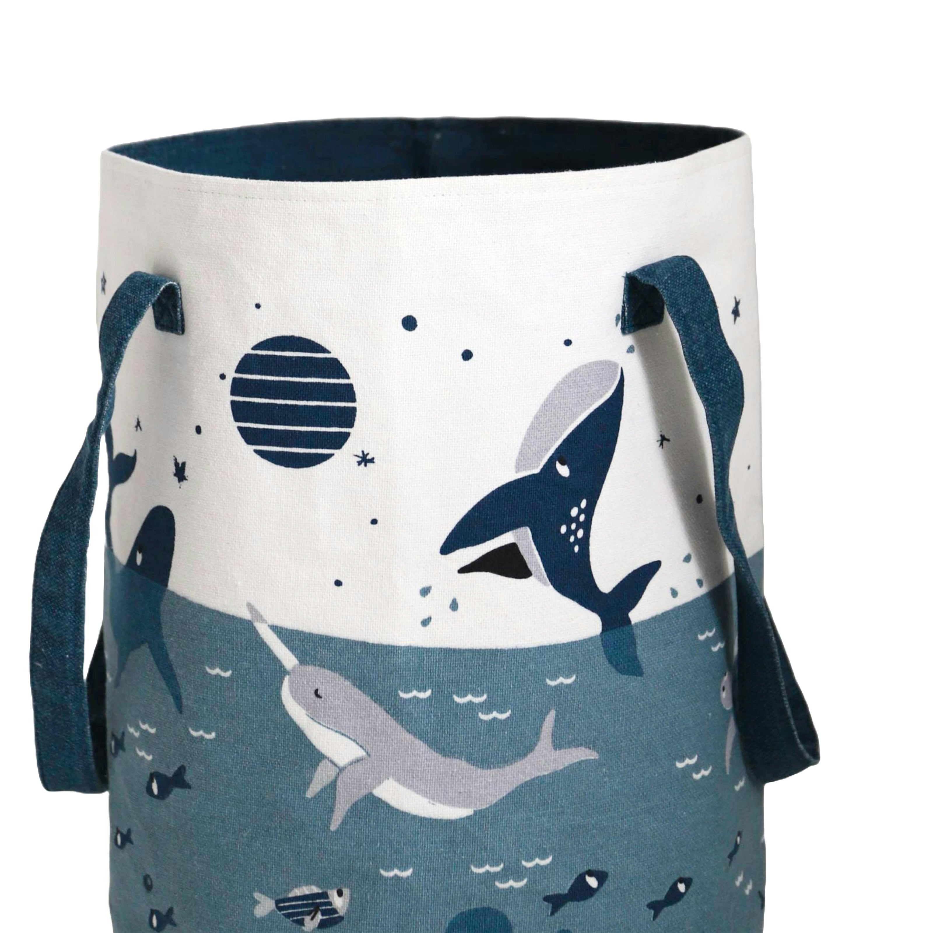 Little Deep Blue Hand-Printed Storage Basket