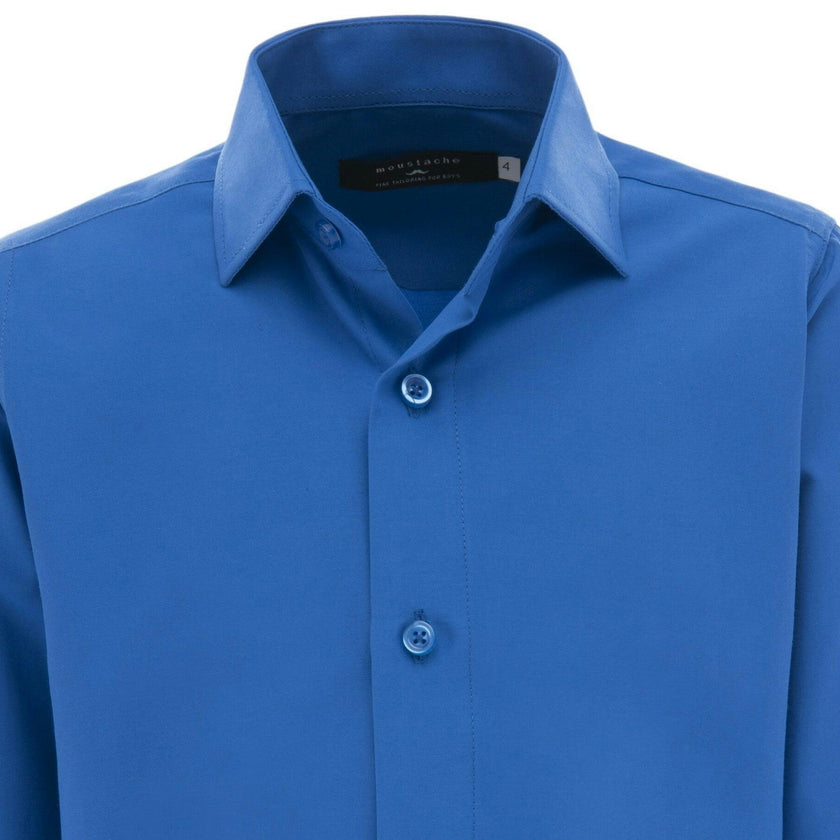 Blue Solid Dress Shirt