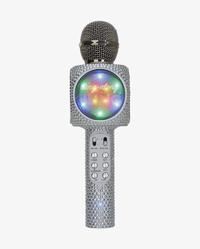 Bling Bundle-Wireless Karaoke Microphone & Boombox-Silver