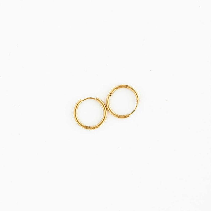 Thin Gold Hoop 8mm Earrings