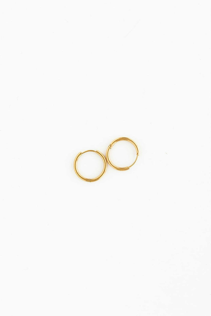 Thin Gold Hoop 8mm Earrings