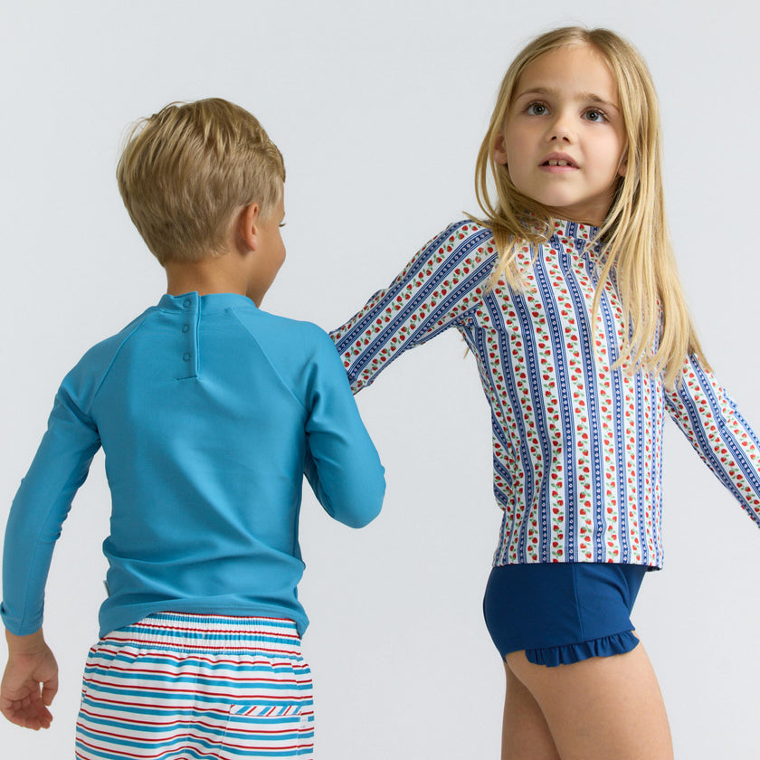 girls strawberry patch rashguard set