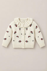 Mini Dottie Cardigan in Ivory Jubilant Bloom