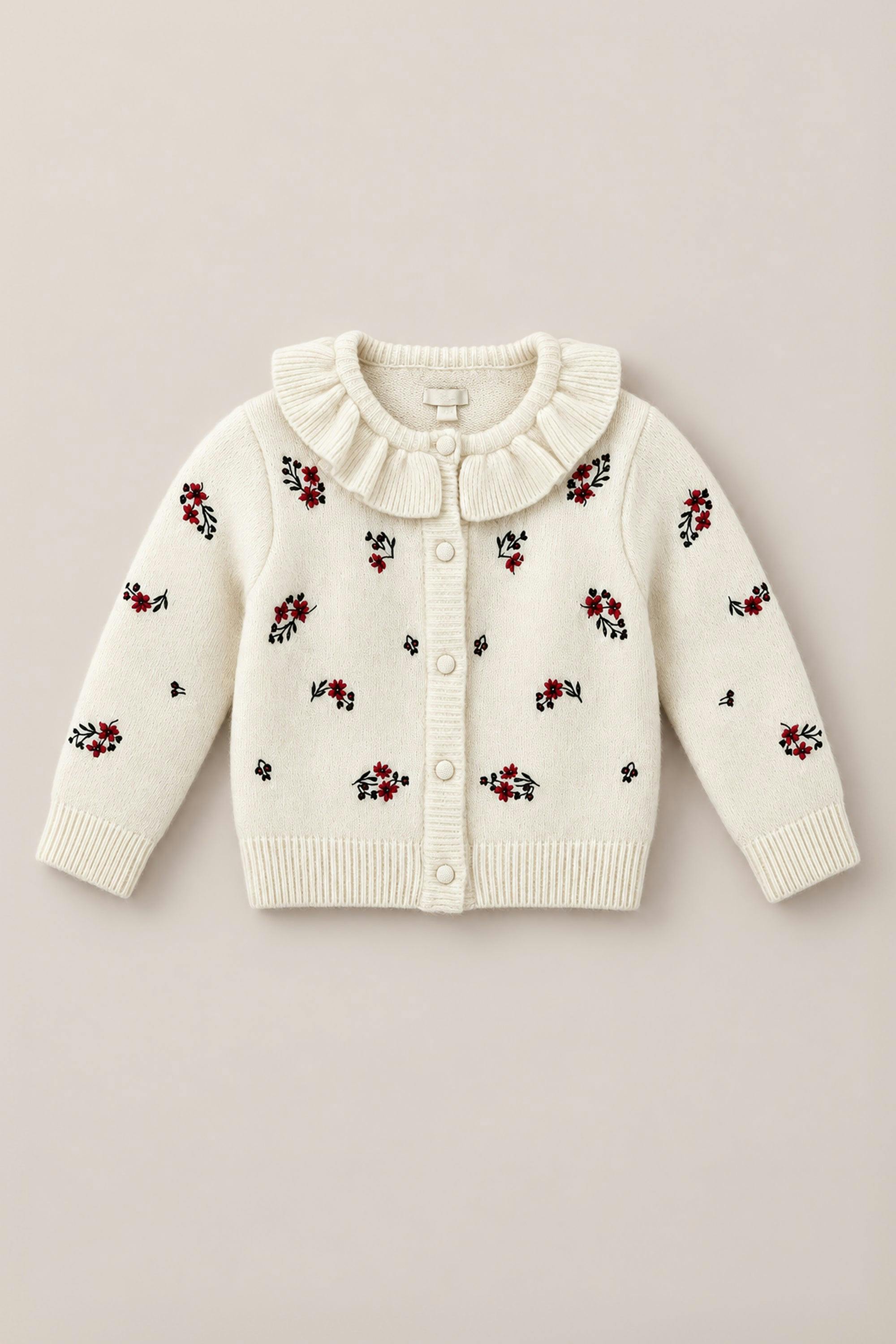 Mini Dottie Cardigan in Ivory Jubilant Bloom