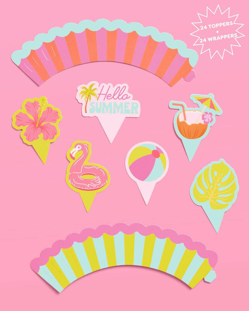 Pool Party Toppers - 24 wrappers + toppers