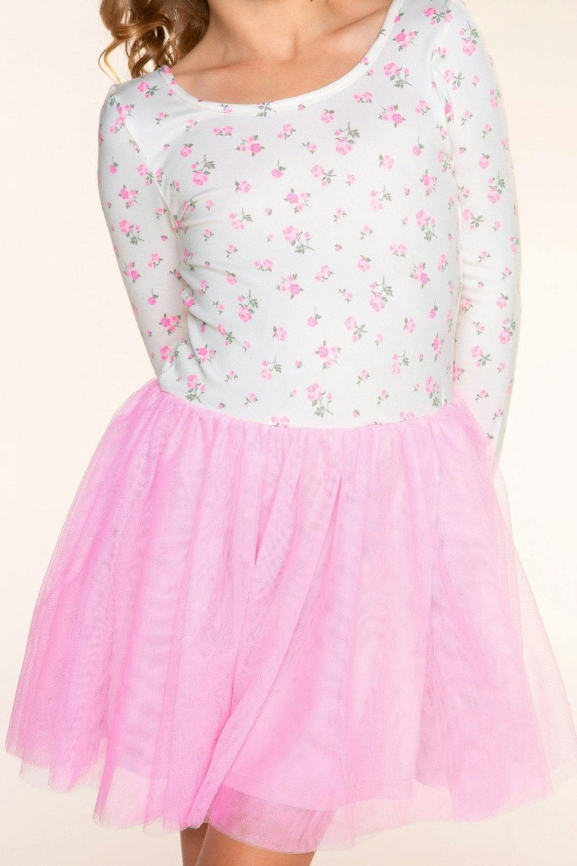 Simply Soft Long Sleeve Scoop Back Tulle Be Happy Dress