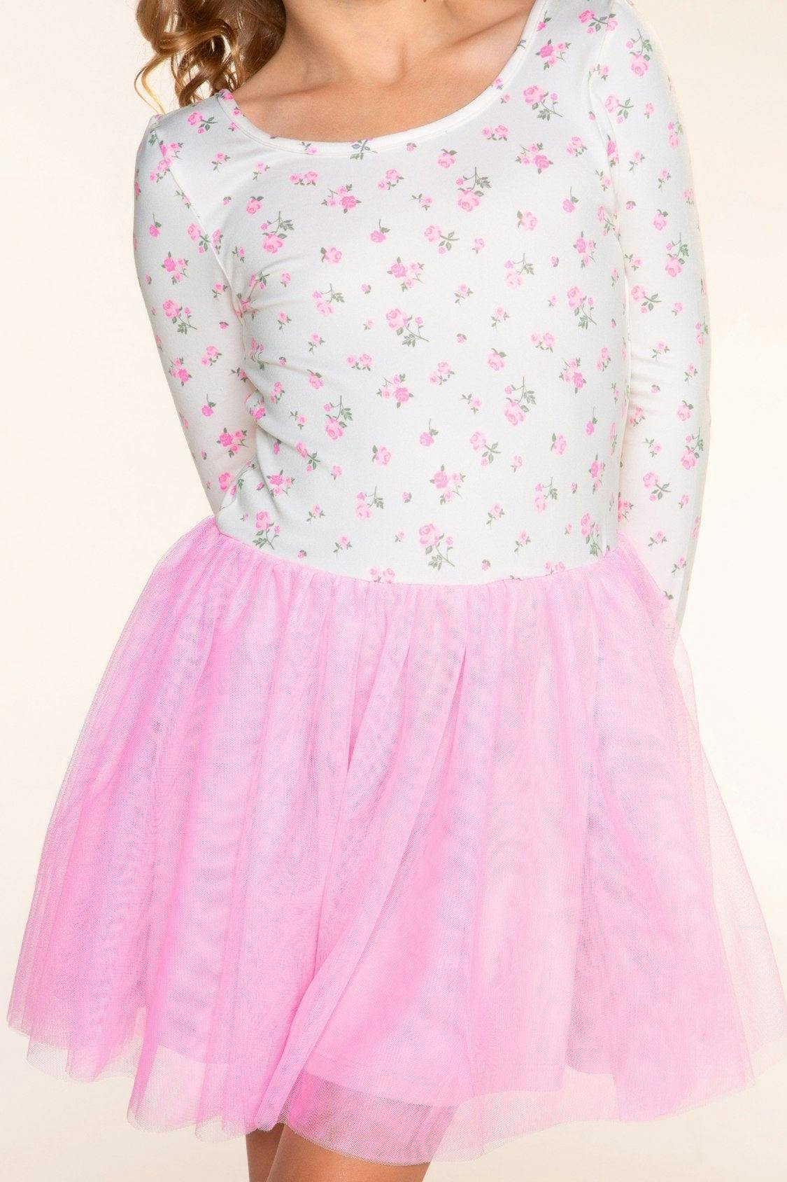 Simply Soft Long Sleeve Scoop Back Tulle Be Happy Dress