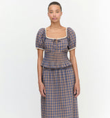 The Paulina Top - Brown Spencer Plaid