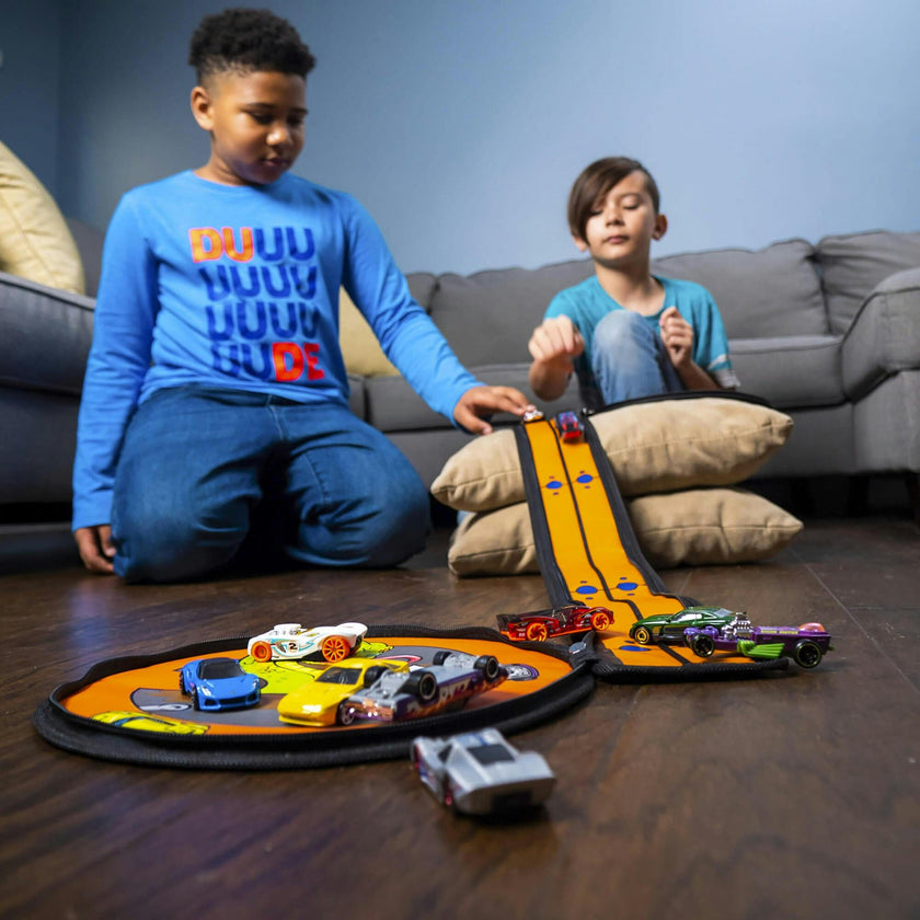 ZipBin Hot Wheels: Wheelie Track Pack Storage Case & Racetrack Mat