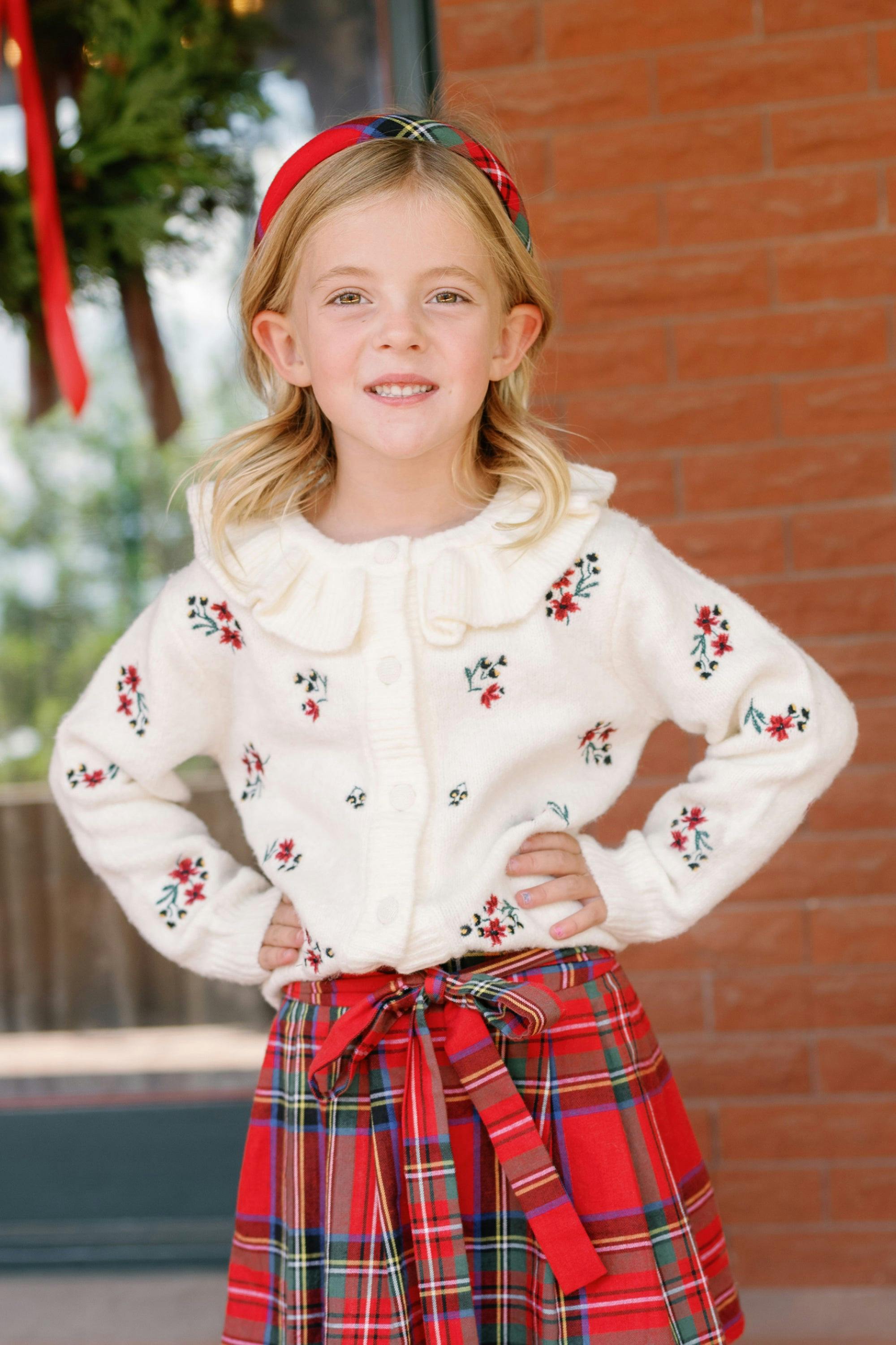 Mini Dottie Cardigan in Ivory Jubilant Bloom