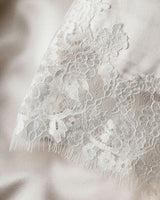 Women's Silk Lace Robe in White