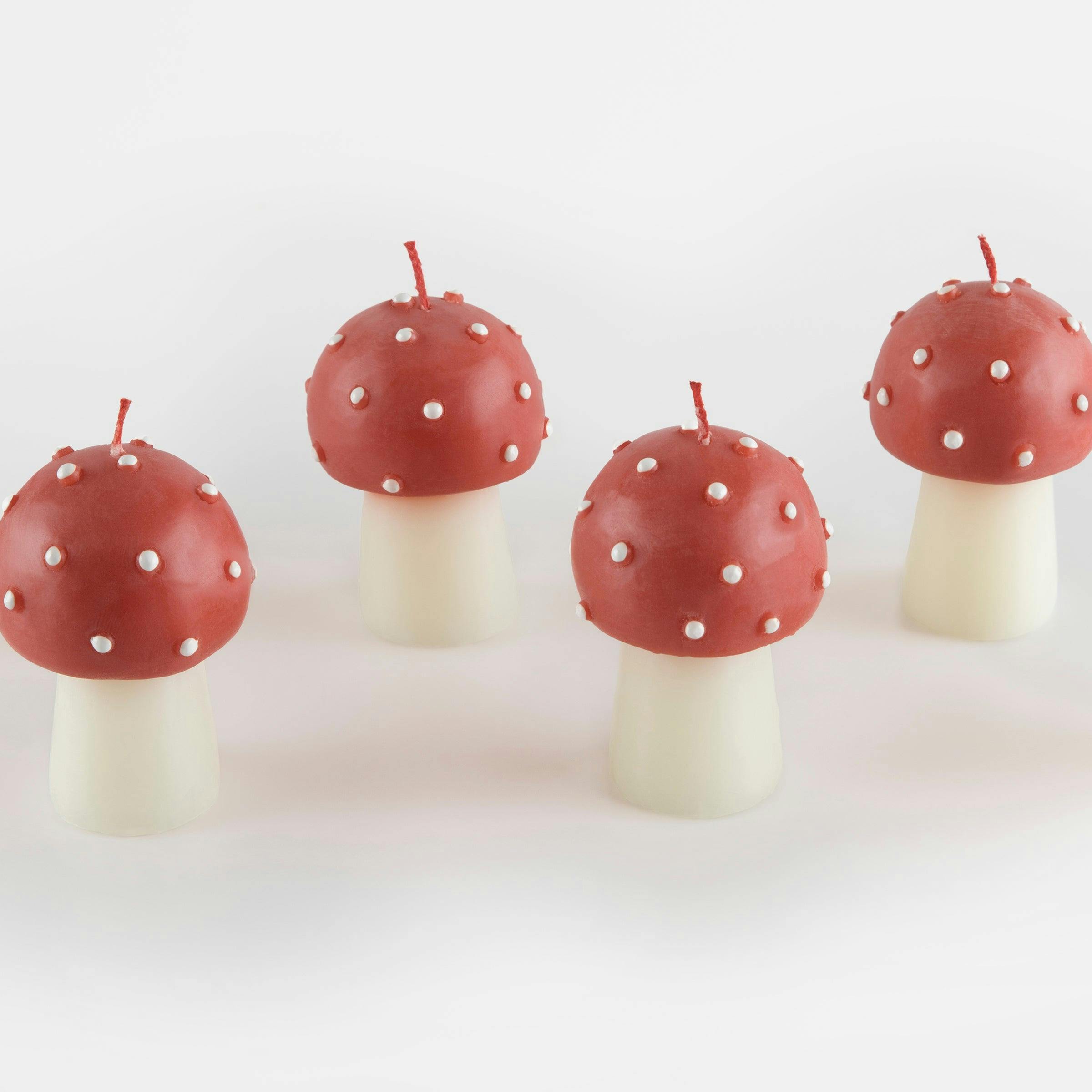 Mini Mushroom Candles