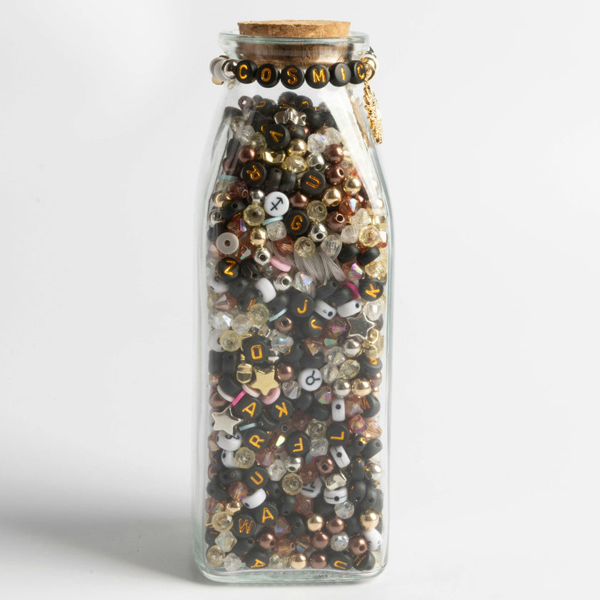 Milk Bottle Cosmic Core Celestial Vibes Moody Dark Letter Bead DIY Kit
