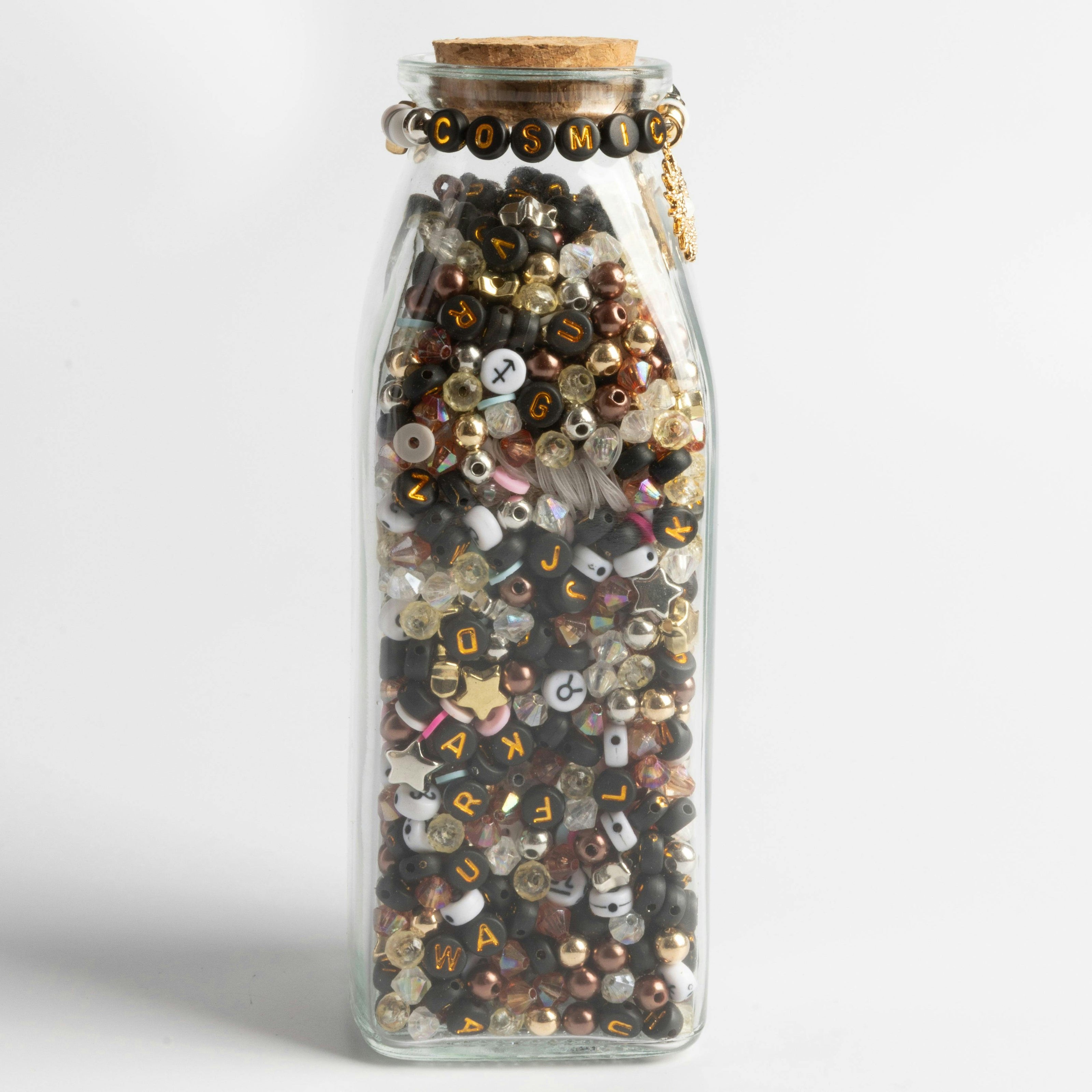 Milk Bottle Cosmic Core Celestial Vibes Moody Dark Letter Bead DIY Kit