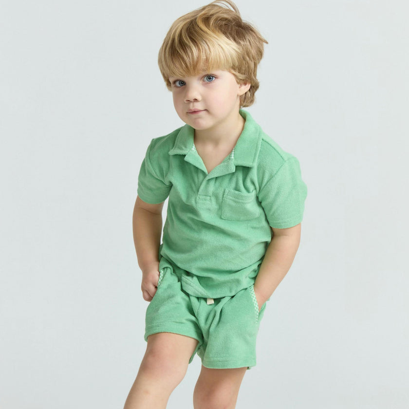 boys gustavia green french terry short