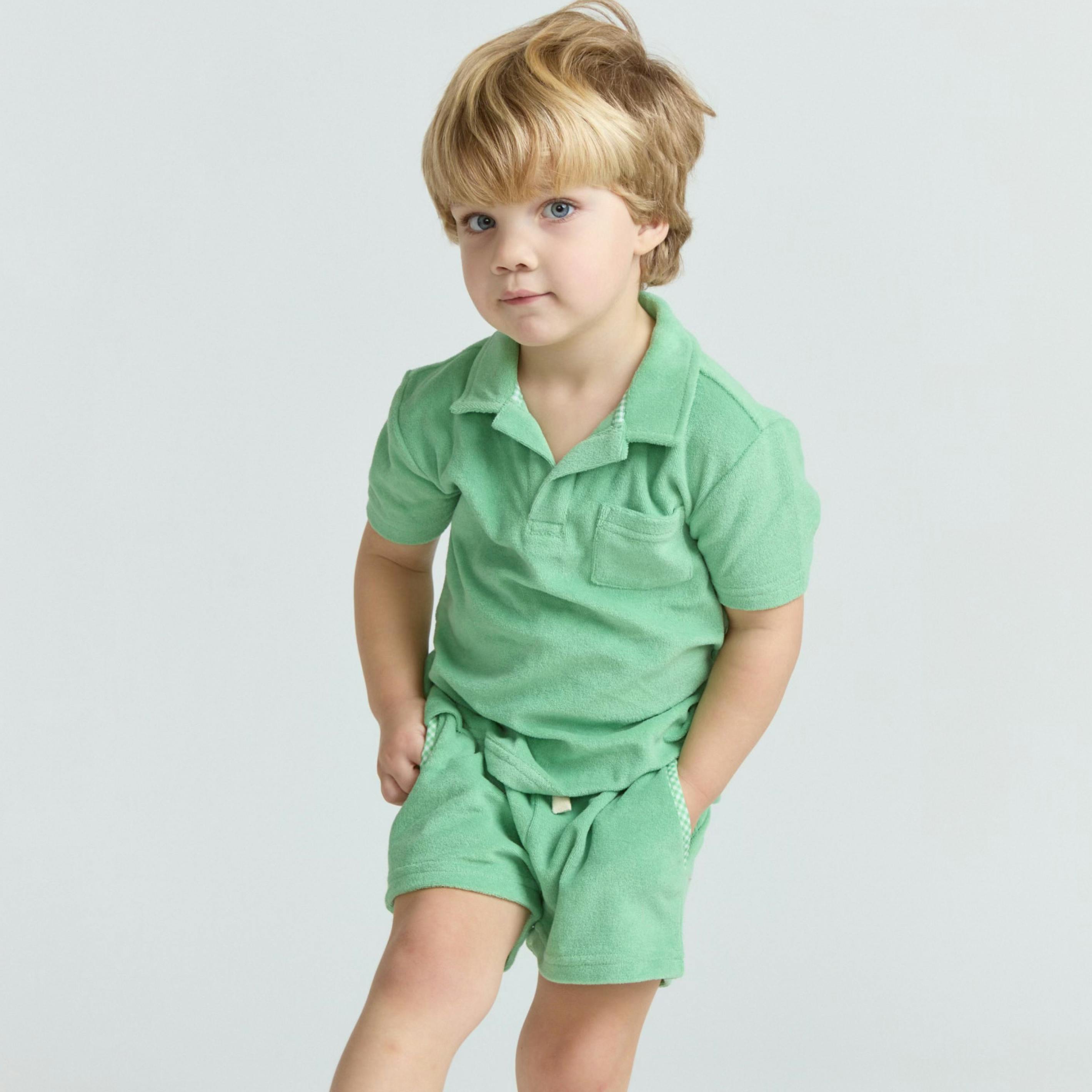 boys gustavia green french terry short