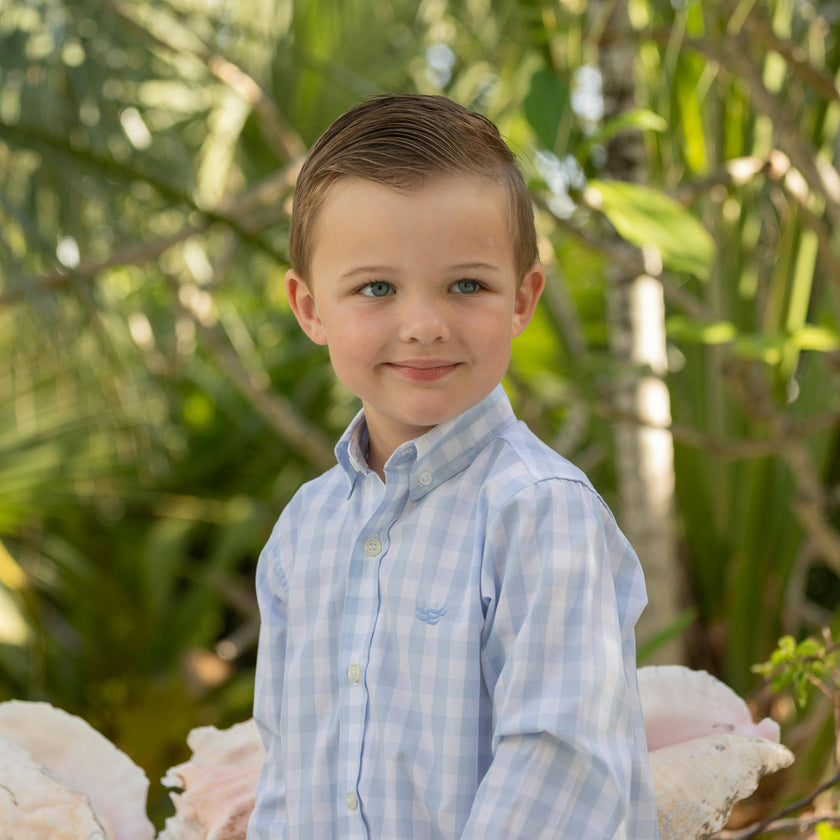 Bennett Button Down in Bailey's Bay Blue Gingham