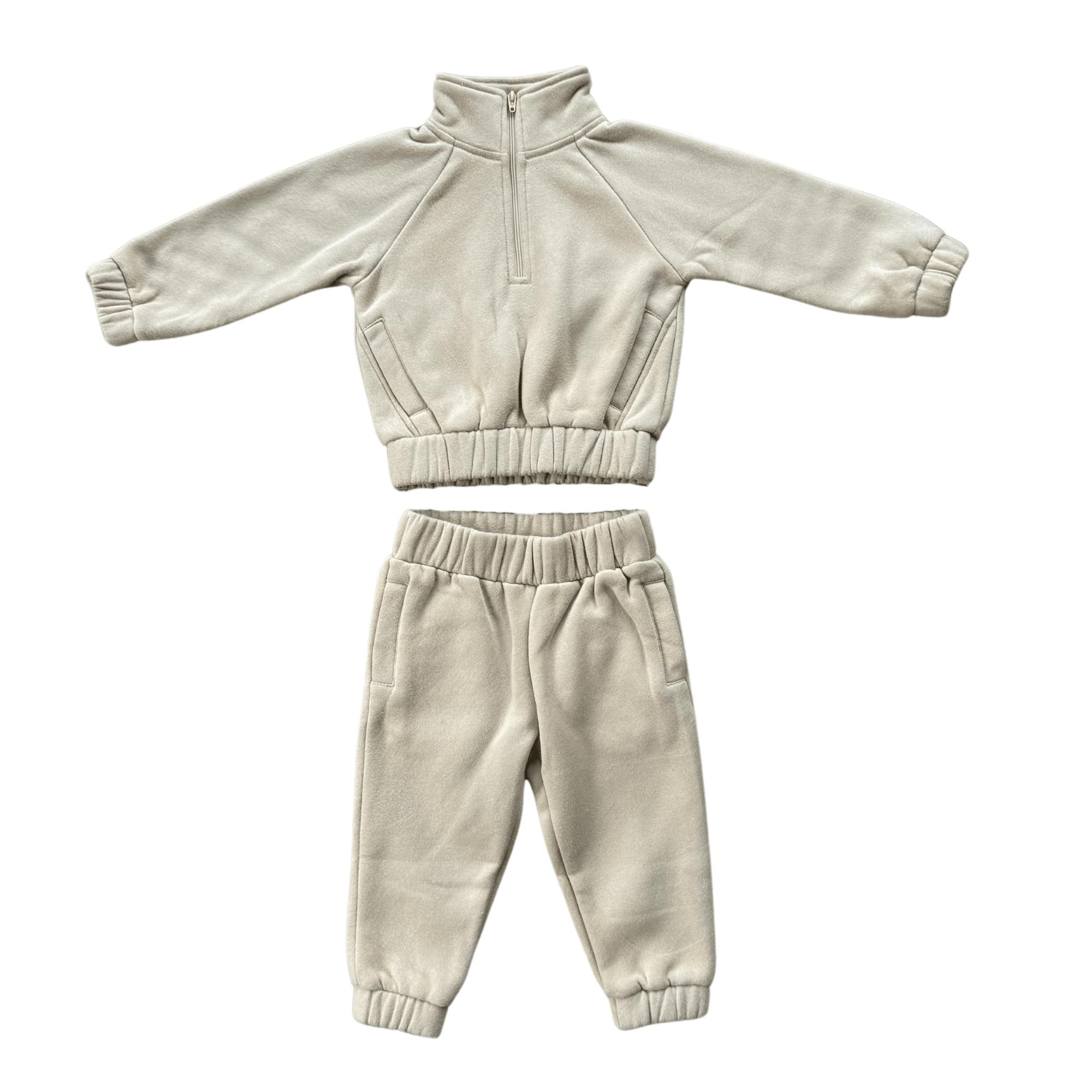 Fleece Zip Set Heather Gray