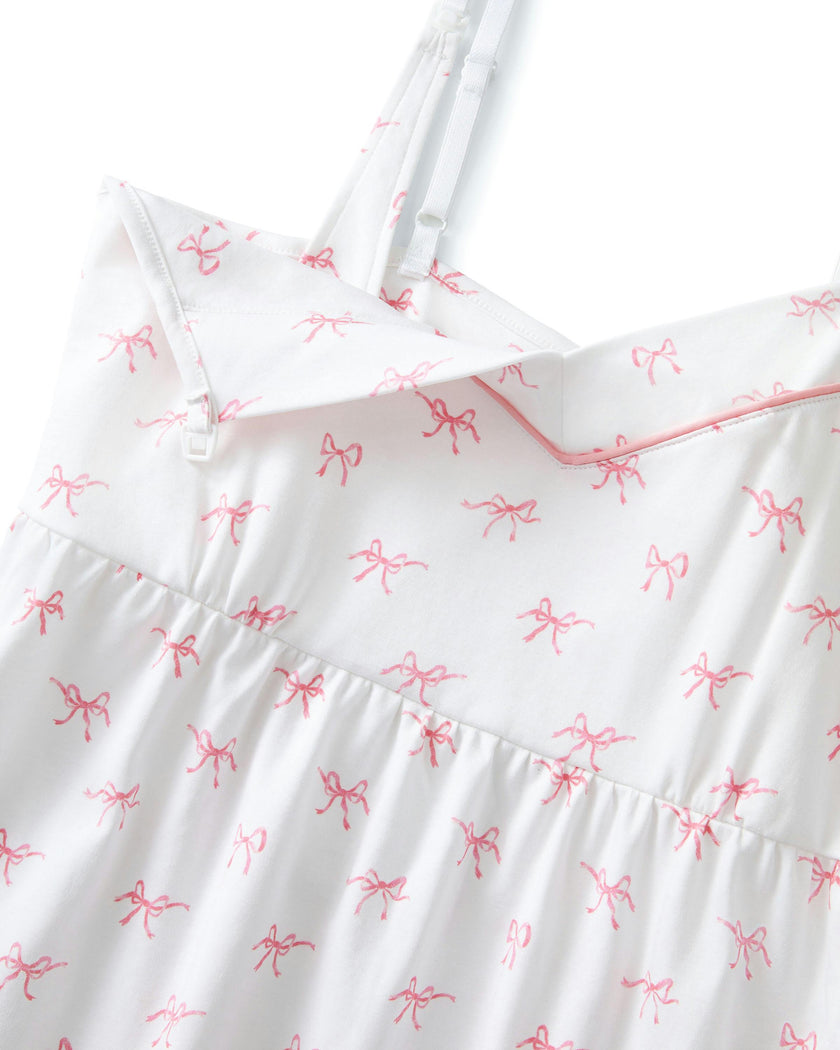 Women's Pima Maternity Nightgown in Blushing Bows
