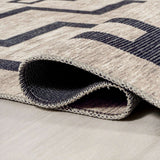 Ashkii Minimalist Medallion Machine-Washable Area Rug, White