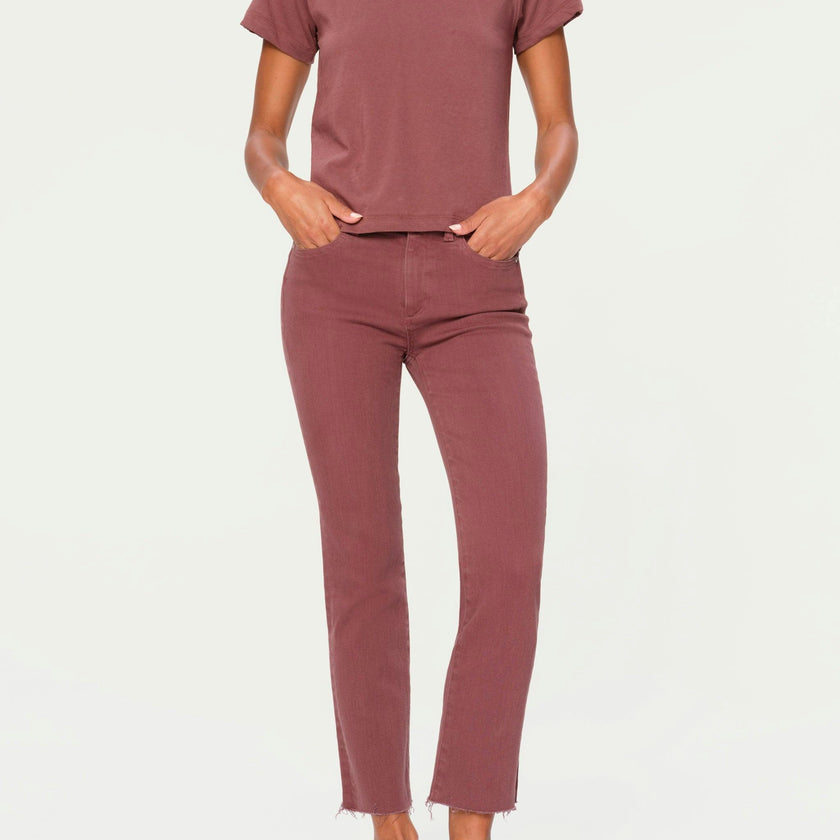 Mara Straight Mid Rise Instasculpt™ Ankle Jeans | Dried Rose
