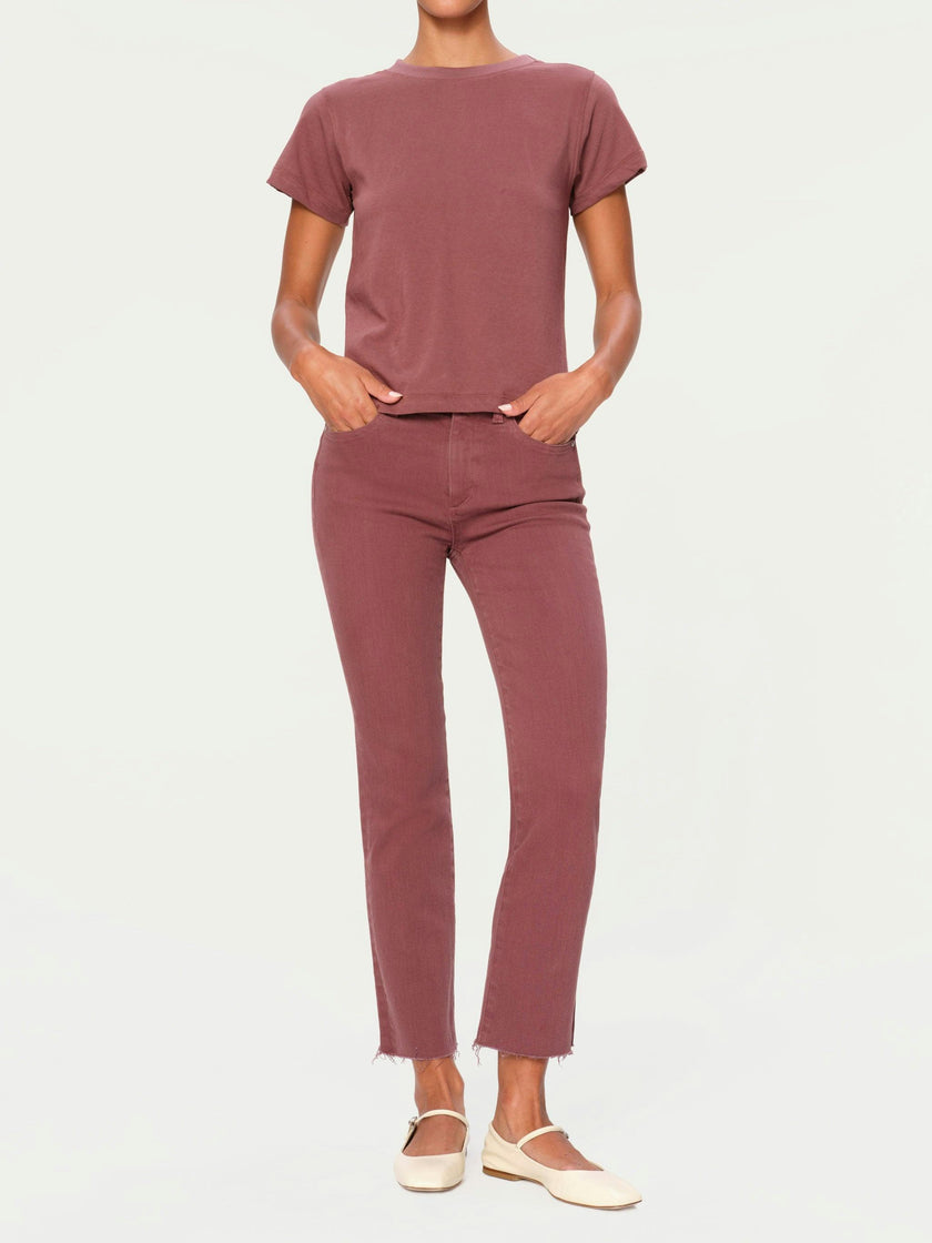 Mara Straight Mid Rise Instasculpt™ Ankle Jeans | Dried Rose