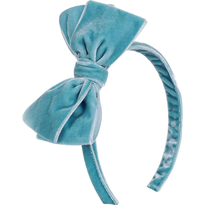 Velvet Big Bow Alice Band in Blush