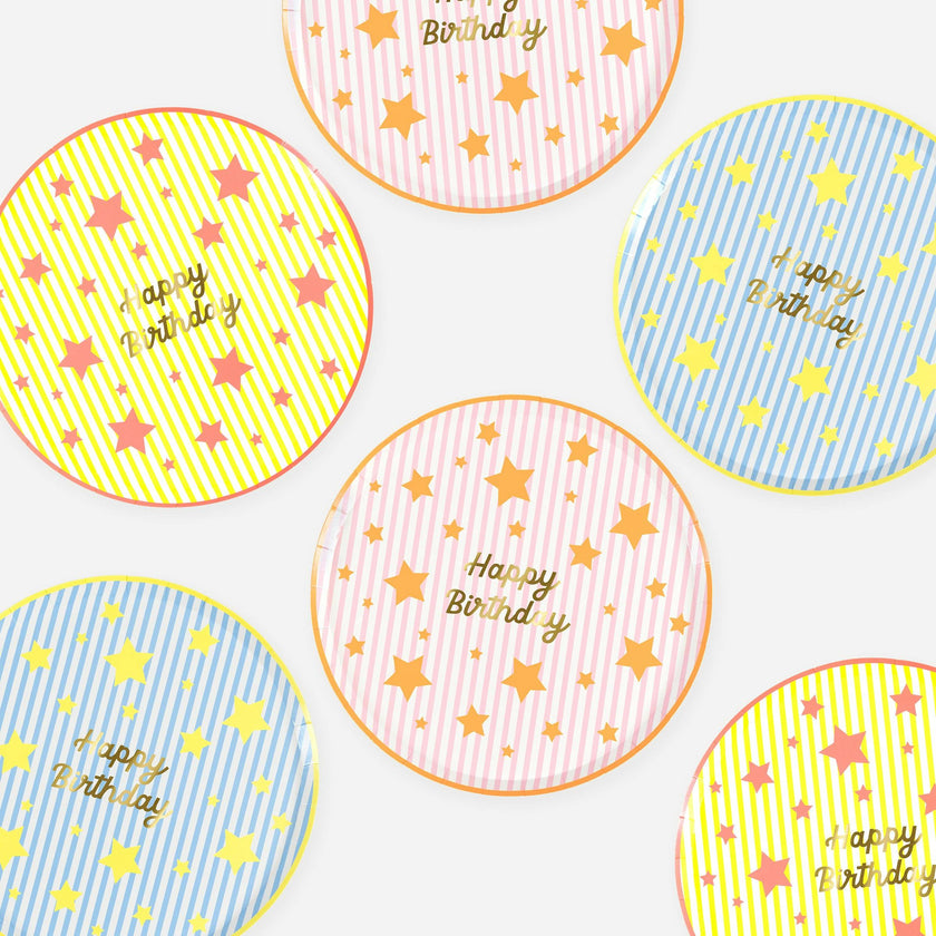 Bright Star Happy Birthday Side Plates