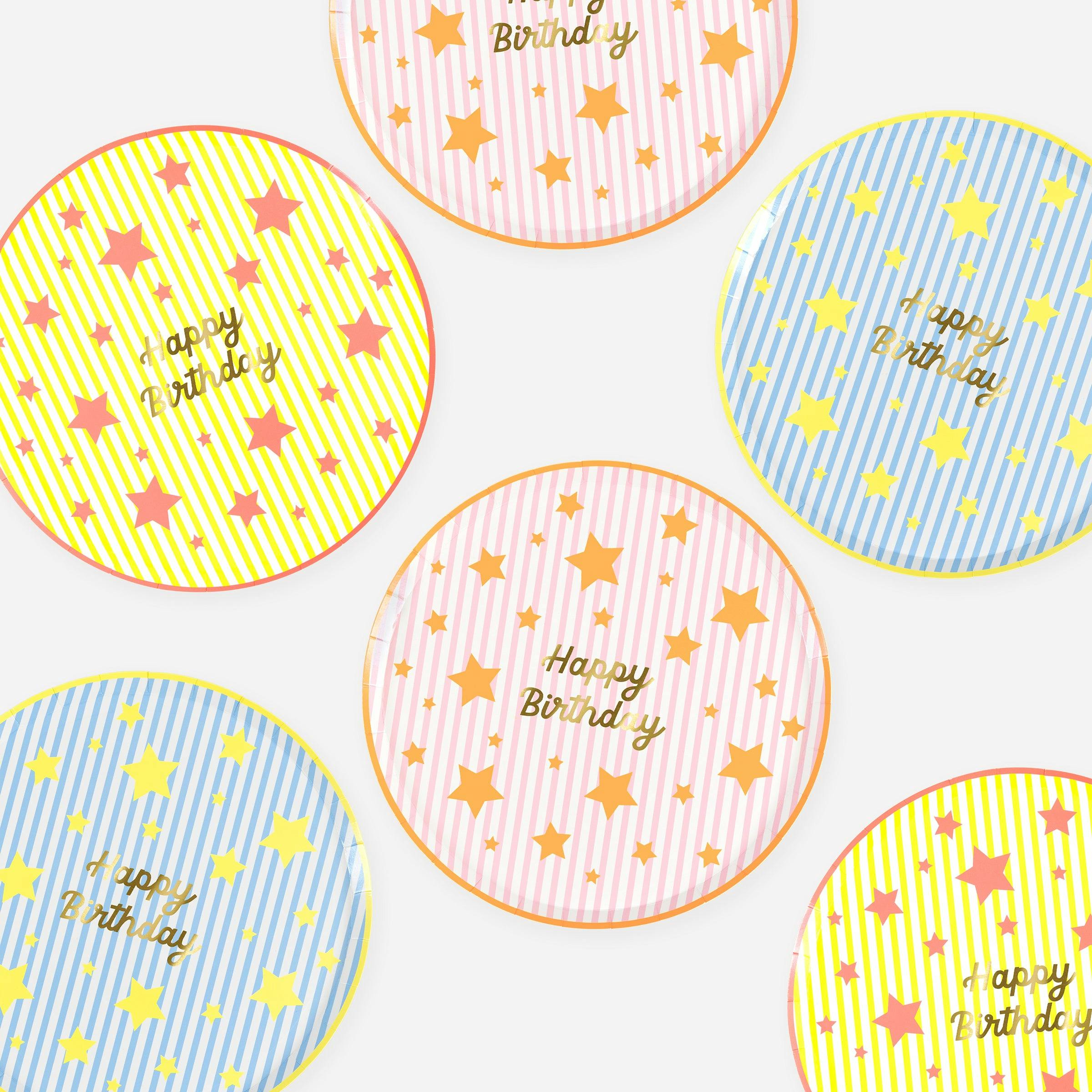 Bright Star Happy Birthday Side Plates