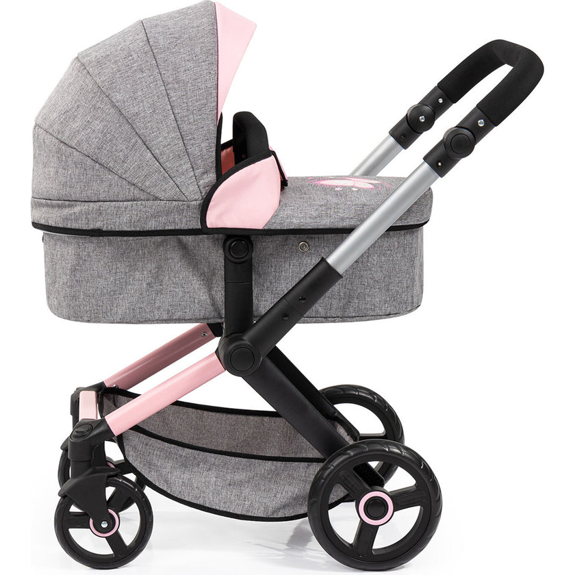 Bayer Design Dolls: Pram Xeo - Grey & Pink