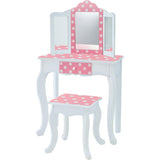 Teamson Kids Wooden Polka Dot 2-Pc. Play Vanity