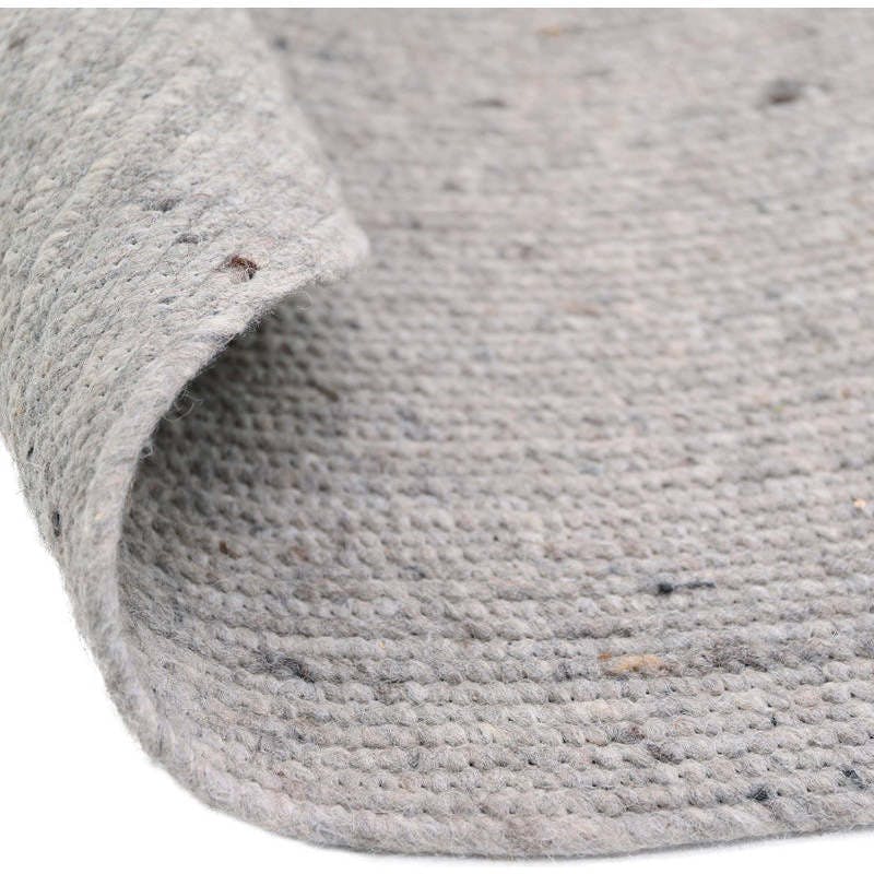 Neethu Hand-Crafted Felted Wool Round Rug, Grey
