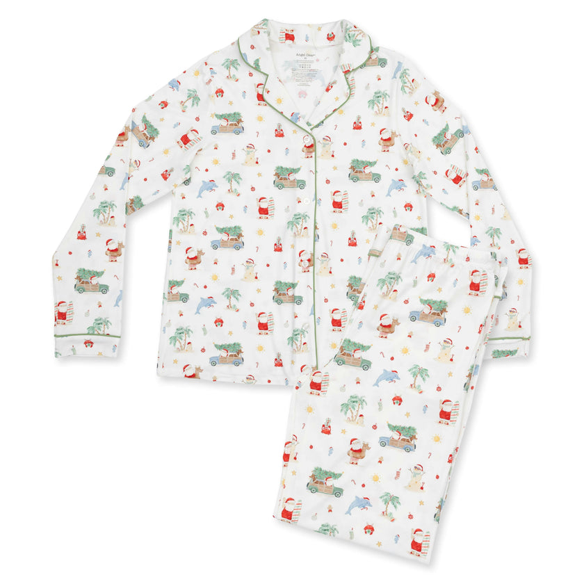 Beach Christmas - Adult Long Sleeve Coat Style and Pant with Pockets