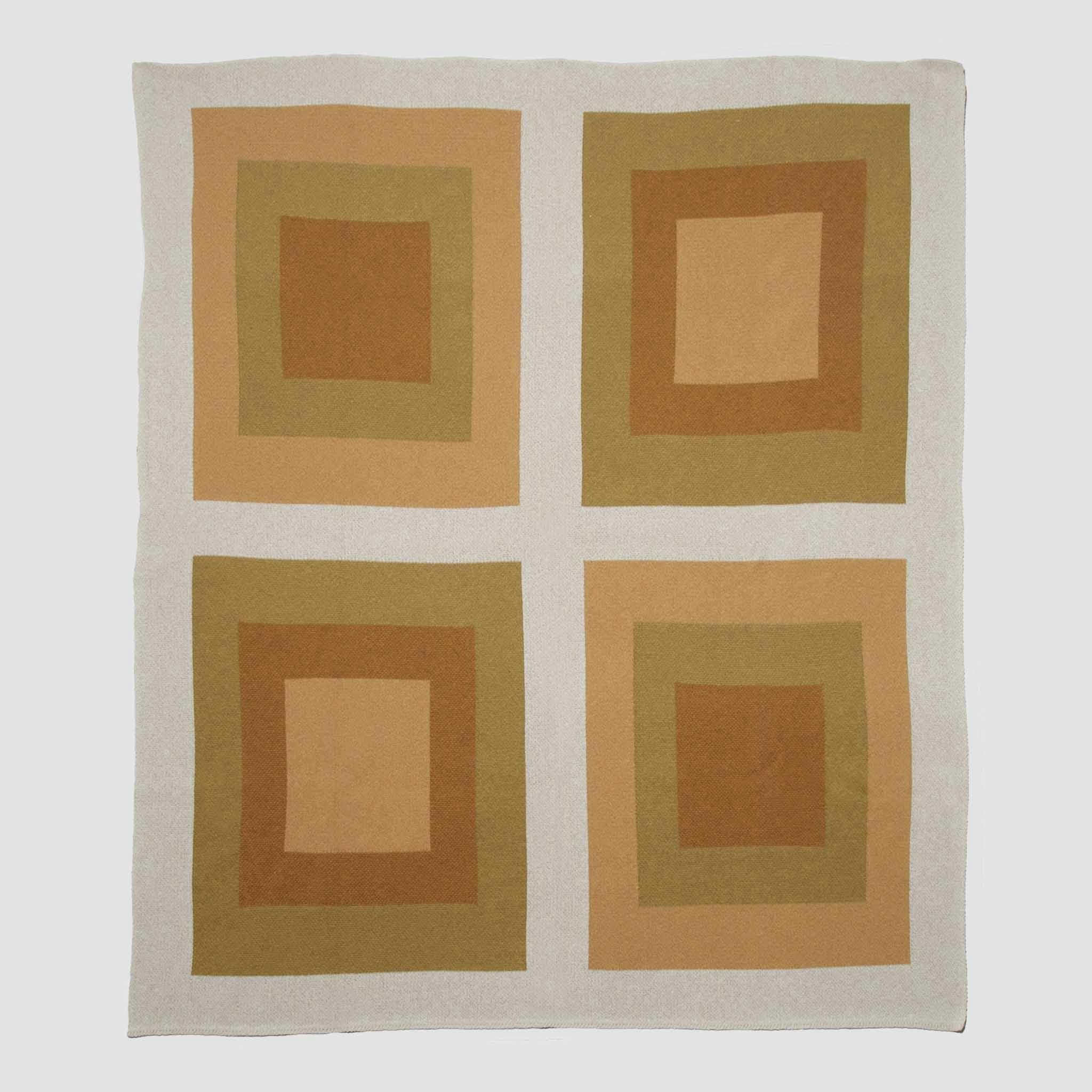 Cotton Sustainable Knit Geometric Throw Blanket - Bauhaus