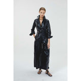 Culotte Metallic Linen Pants - Gold