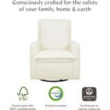Cali Flange Gliding Swivel Recliner in Cream Shearling