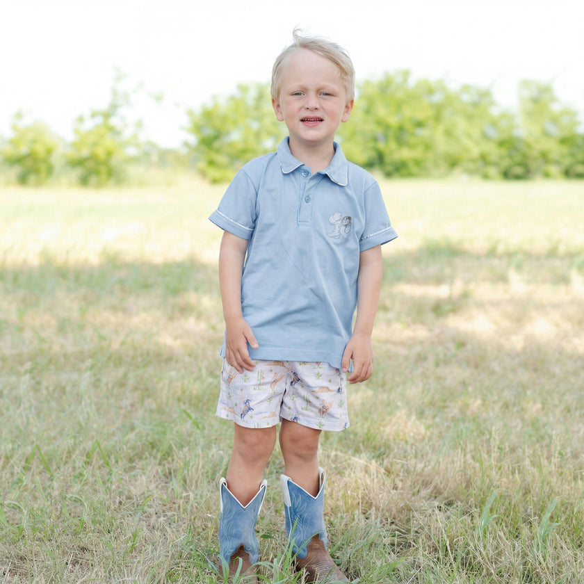 Jackson Boy Polo Set - Rodeo Light Blue