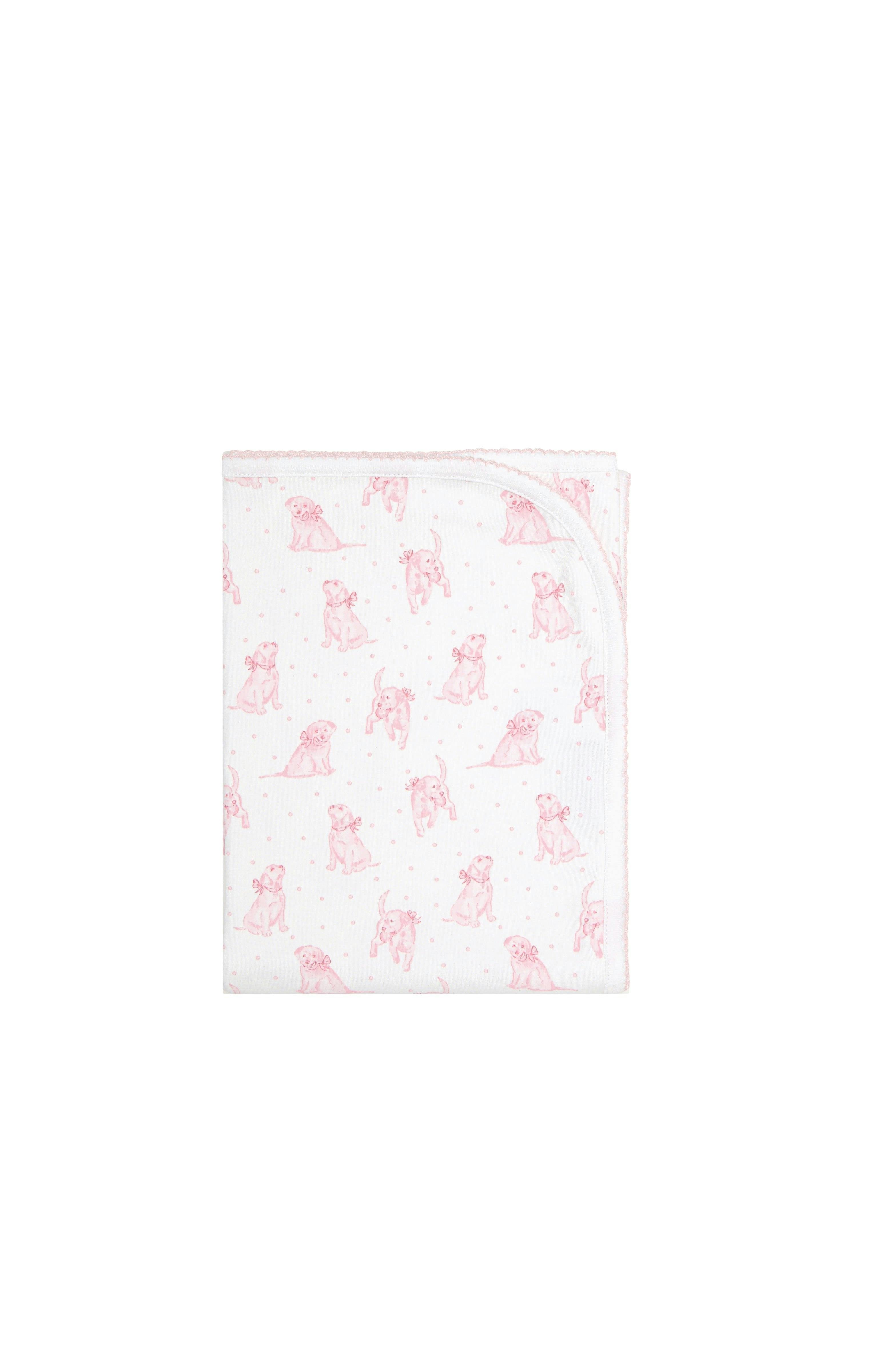 Pink Puppy Love Print Blanket