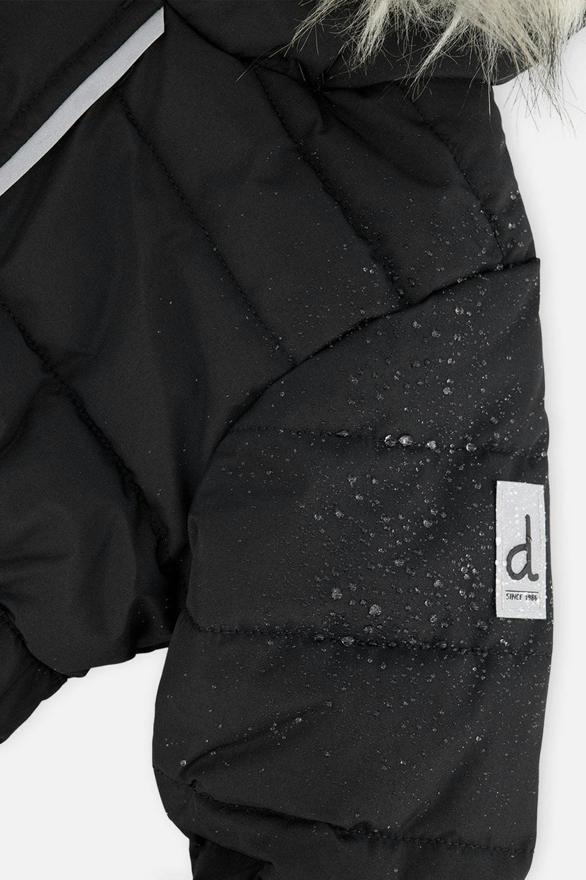 Baby Original One Piece Puffy Snowsuit With Removable Mittens And Boots Black