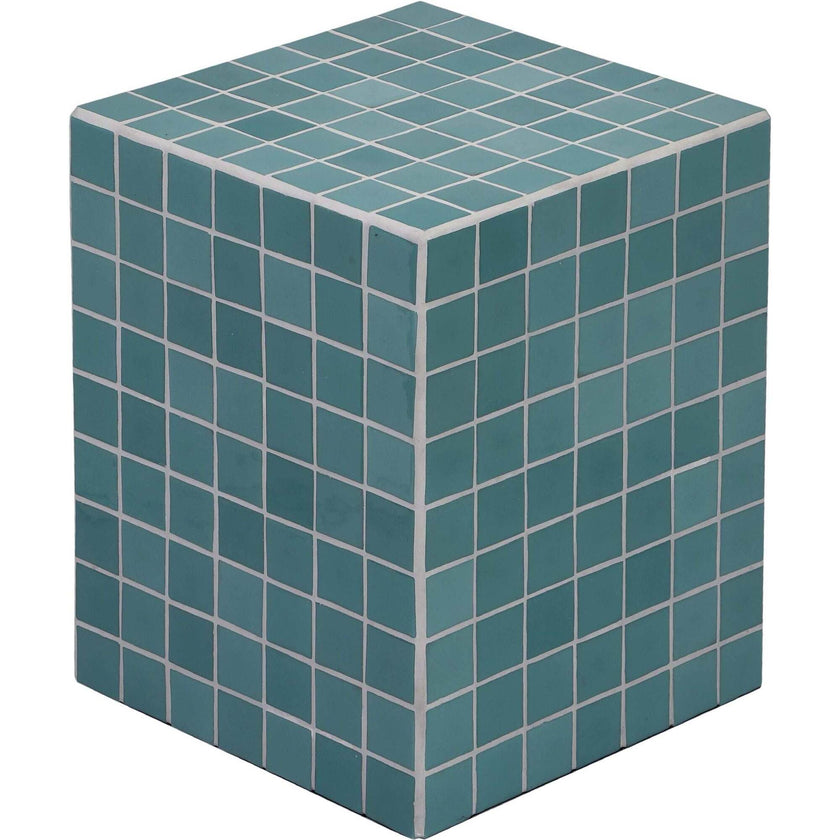 Callista 18" Modern Bohemian Ceramic Tiled Rectangle End Table