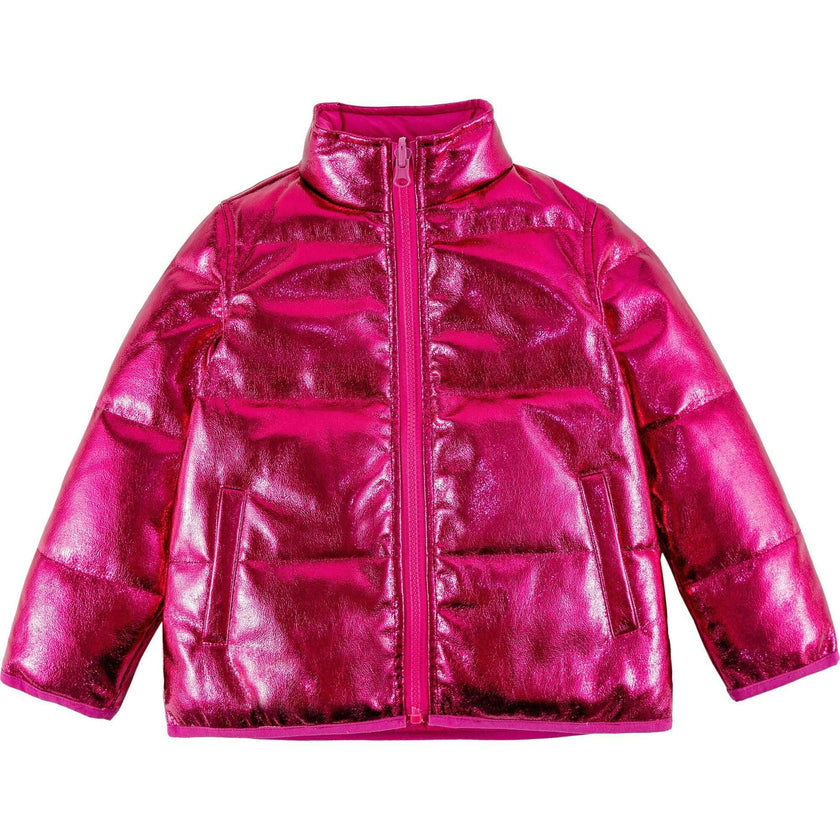 Jo High Neck Puffer 2-Pocket Zipper Down Jacket