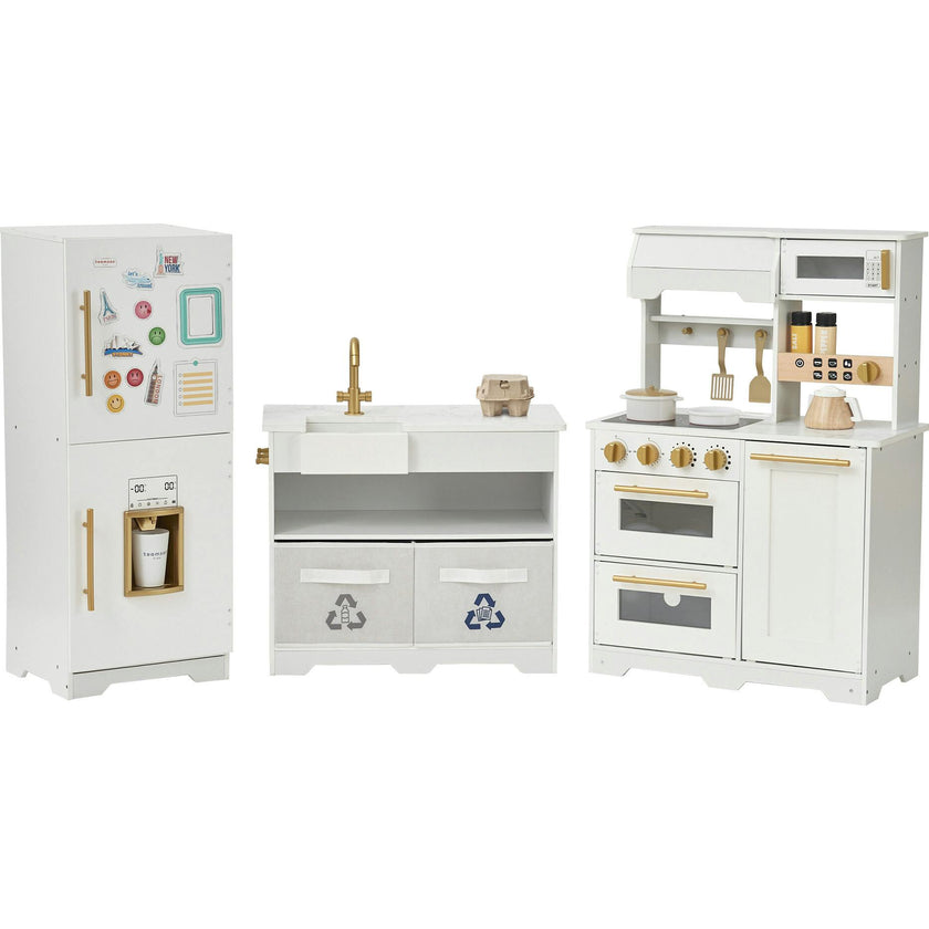 Little Chef Atlanta Large Modular Play Kitchen - White/Gold