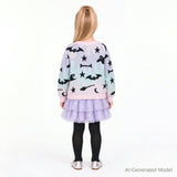 Girls Sweater & Tiered Skirt Set | Purple Halloween