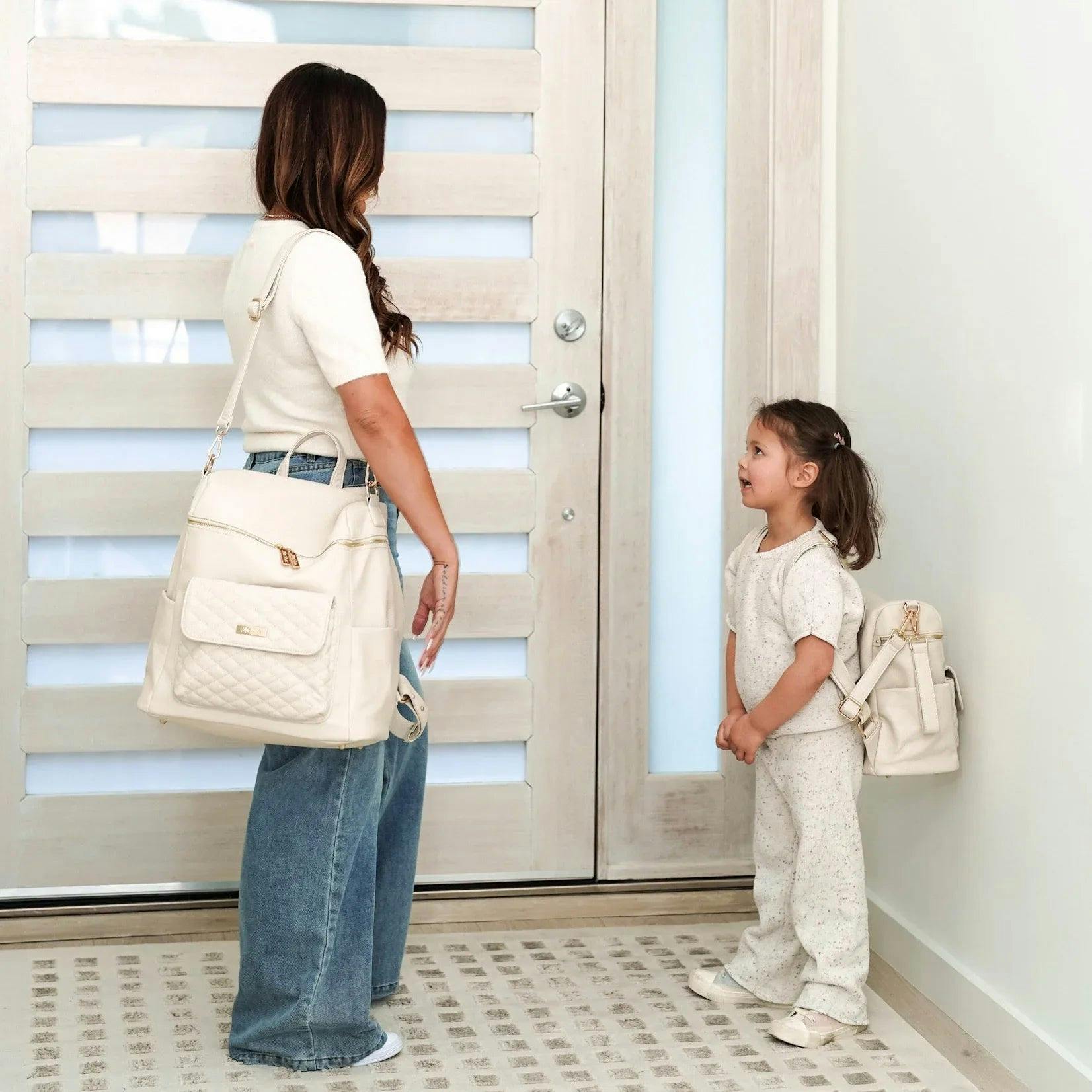 Monaco Diaper Bag | Pearl White