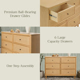 Namesake Marin with Cane 6 Drawer Assembled Dresser (49")